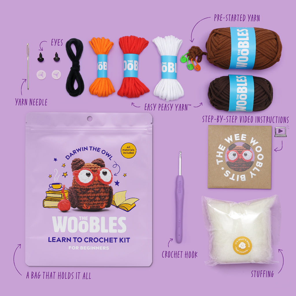 Darwin the Owl Crochet Kit