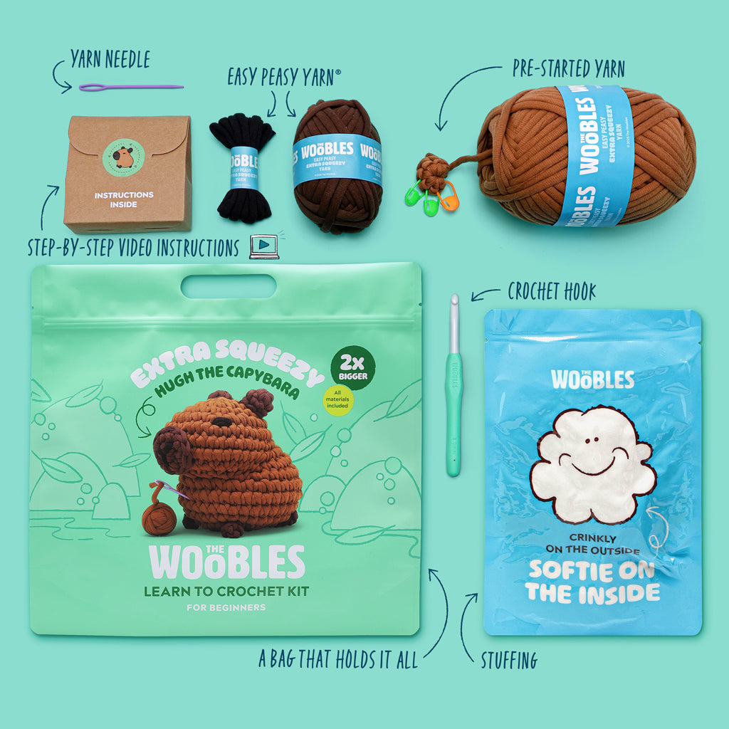 Hugh the Capybara Extra Squeezy Crochet Kit